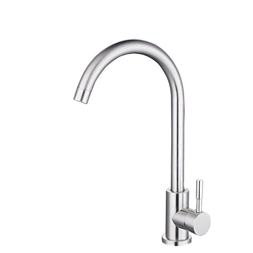 304 Edelstahl Küchenspüle Wasserhahn heißes und kaltes Wasser Einer Loch Schwenkwasserhahn für Töpfe Waschbecken langlebig und rostbeständiges Edelstahlhahn LWX 304 Edelstahl Küchenspüle Wasserhahn heißes und kaltes Wasser Einer Loch Schwenkwasserhahn für Töpfe Waschbecken langlebig und rostbeständiges Edelstahlhahn LWX von YCVAWEOD