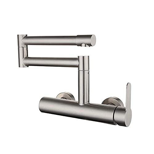 304 Edelstahlmixer Haken für Küchentopffüller Wandmontage, Nickel gebürstet 360 Rotation Heiße und kalte Küchenarmatur Küchenspüle Mixer Hahn LWX von YCVAWEOD