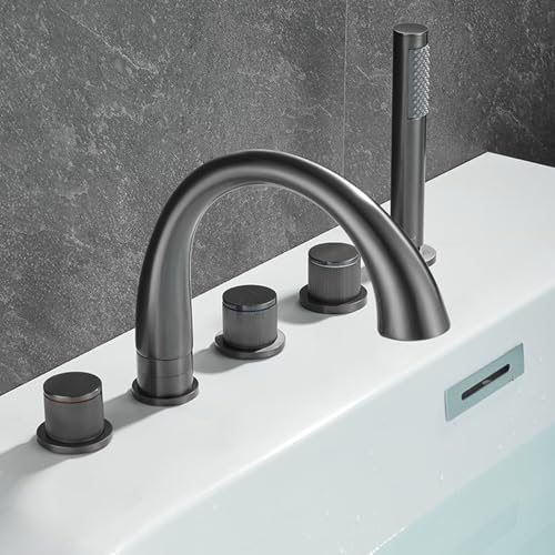 YCVAWEOD 360 ° Drehes Messing Bad Taps Set mit Handdusche 5 Loch Heiße und Kaltmischer 3 Griff zum Bad herausziehen LWX YCVAWEOD 360 ° Drehes Messing Bad Taps Set mit Handdusche 5 Loch Heiße und Kaltmischer 3 Griff zum Bad herausziehen LWX von YCVAWEOD