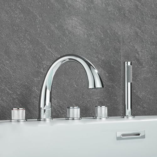 YCVAWEOD 360 ° Drehes Messing Bad Taps Set mit Handdusche 5 Loch Heiße und Kaltmischer 3 Griff zum Bad herausziehen LWX YCVAWEOD 360 ° Drehes Messing Bad Taps Set mit Handdusche 5 Loch Heiße und Kaltmischer 3 Griff zum Bad herausziehen LWX von YCVAWEOD