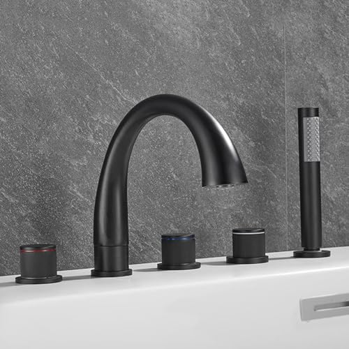 YCVAWEOD 360 ° Drehes Messing Bad Taps Set mit Handdusche 5 Loch Heiße und Kaltmischer 3 Griff zum Bad herausziehen LWX YCVAWEOD 360 ° Drehes Messing Bad Taps Set mit Handdusche 5 Loch Heiße und Kaltmischer 3 Griff zum Bad herausziehen LWX von YCVAWEOD