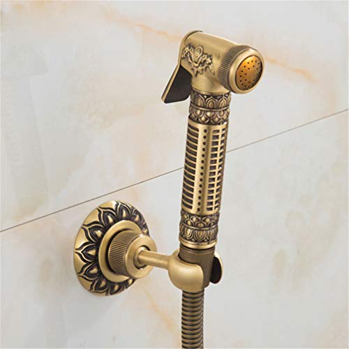 Antike Messing Bidet Wasserhahn Badezimmer Dusche Toilette Waschmaschine Wasserhahn einzelnes kaltes Wasser mit Hand dusche Klammer muslimische Toilette Shattaf, das ganze Set a LWX von YCVAWEOD