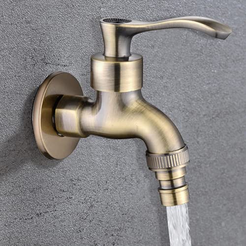 Antike Wandhalterung Bibcock Dekorativ Garten im Freien Eins kaltes Wasser Wasserhahn Badezimmer Waschmaschine Mop Pool Bronze Wasserhähne Spüle Schwerdetailstern des Lichts LWX von YCVAWEOD