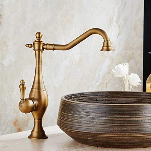 Antique Messing/Schwarz Badezimmer Becken Wasserhahn 360 Drehen Spout Heiße kalte Küchenmischer Haken ein Griff schnitzen europäische klassische Wasserhahn -Küchenarmatur, Schwarz, schwarz LWX Antique Messing/Schwarz Badezimmer Becken Wasserhahn 360 Drehen Spout Heiße kalte Küchenmischer Haken ein Griff schnitzen europäische klassische Wasserhahn -Küchenarmatur, Schwarz, schwarz LWX von YCVAWEOD