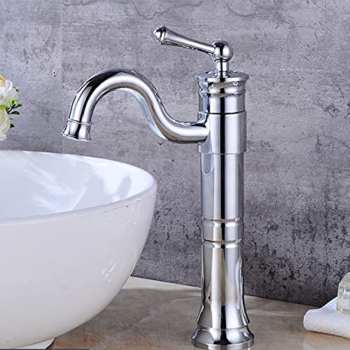 YCVAWEOD Antique Messing Badezimmerarmatur mit Single -Griff Vintage Deck Mount Heiße Kaltbad Mixer Wasserhahn klassisches Design für Retro -Stil -Dekoration LWX von YCVAWEOD