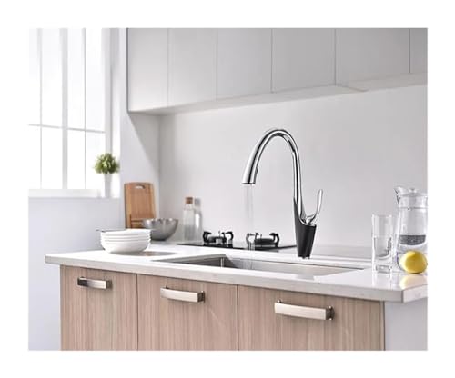 Ausziehen von Küchenspüle Wasserhahn mit Bachsprühdüsendeck montiert heißer Kaltmixer -Wasserhahn für Badezimmerwaschtisch (schwarzer Chrom) LWX von YCVAWEOD