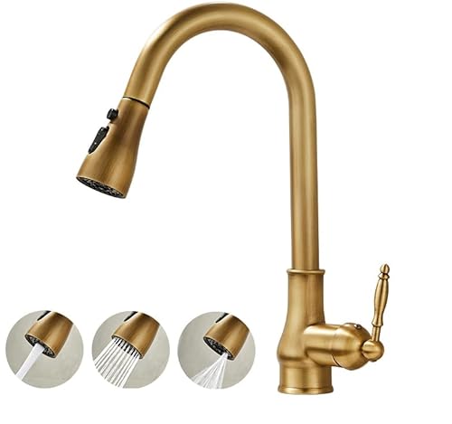 Ausziehküchenarmatur Waschbecken heißer und kaltes Wasserhahn, schwarzer Dual-Modus LWX Ausziehküchenarmatur Waschbecken heißer und kaltes Wasserhahn, schwarzer Dual-Modus LWX von YCVAWEOD