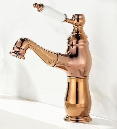 Auszugshahn Badezimmerschrank Keramik Integriertes Becken Heißer und kaltes Wasserhahn, ein Zirkoniumgold vom Typ LWX von YCVAWEOD