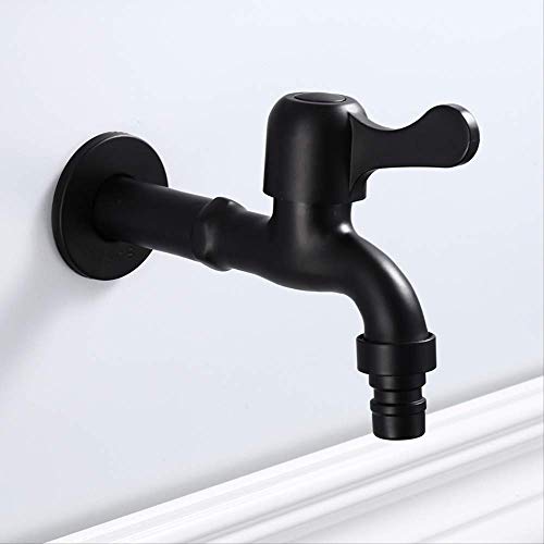 BAD schwarz einzelner kaltes Wasserhahn -Waschmaschine Einer Hahn Kaltwasser Wasserhahn Garten Schwarz TAP Ein kurzer schwerer Lichtstern des Lichts LWX von YCVAWEOD