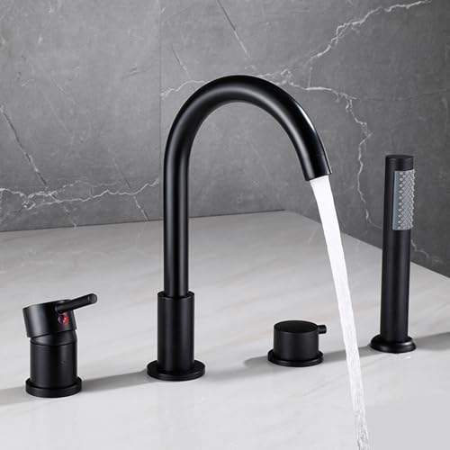 Bad -Duschmixer -Hahn mit Dual -Outlet 360 ° rotierende Schwanenhals Badewanne TAP TAP, verchromt plattiert LWX von YCVAWEOD