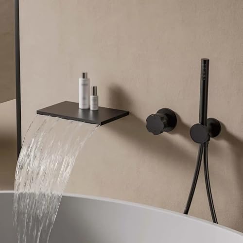 YCVAWEOD Badduschenmischer Hackwandhalterung Wasserfall Heiße und kalte Messing versteckte Mixer Bad mit Dusche grau LWX YCVAWEOD Badduschenmischer Hackwandhalterung Wasserfall Heiße und kalte Messing versteckte Mixer Bad mit Dusche grau LWX von YCVAWEOD