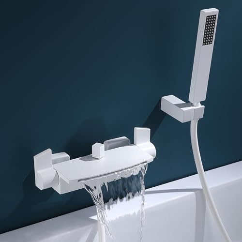 Badduschmischer Tippwand Heiße und kalte Messingbadmixer Haken Wasserfall Chrom LWX von YCVAWEOD