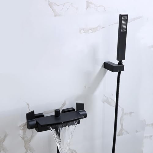 Badduschmischer Tippwand Heiße und kalte Messingbadmixer Haken Wasserfall Chrom LWX von YCVAWEOD