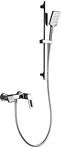 Badewanne Wasserhahnwand montiertes Bad Fahnungs Tahler Messing Wasserfall Wannenmischer Heiß und kaltes Wasser mit Handheld -Duschwanne Set, mit Duschstange, verchromt plattiert LWX Badewanne Wasserhahnwand montiertes Bad Fahnungs Tahler Messing Wasserfall Wannenmischer Heiß und kaltes Wasser mit Handheld -Duschwanne Set, mit Duschstange, verchromt plattiert LWX von YCVAWEOD