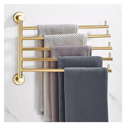 Badezimmer 5-Arm-Schwenk-Handtuch Riegel Wandmontage Badetuchkleider Küchentuchschelte Solid Aviation Aluminium schwingen rostfeste Multi-Hand-Handtuchstange Platz sparende Handtuchschienen (G. G. LWX von YCVAWEOD