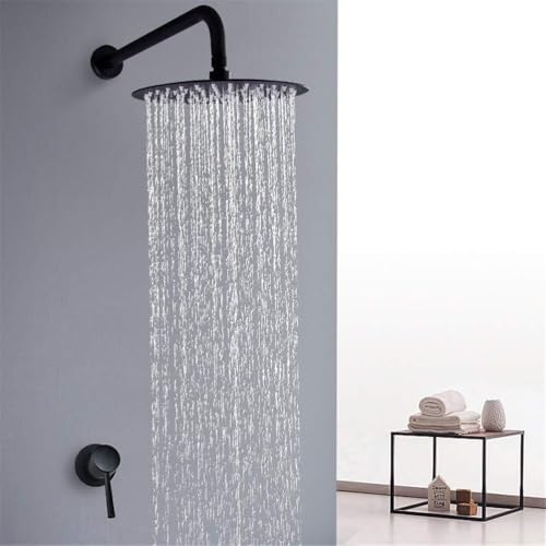 YCVAWEOD Badezimmer Dusche Wasserhahn Luxusgold/Schwarz/Chrom -Messingmixer Tippwand montiert Regen Kopf Badewanne Ausgabetet (rot) LWX von YCVAWEOD