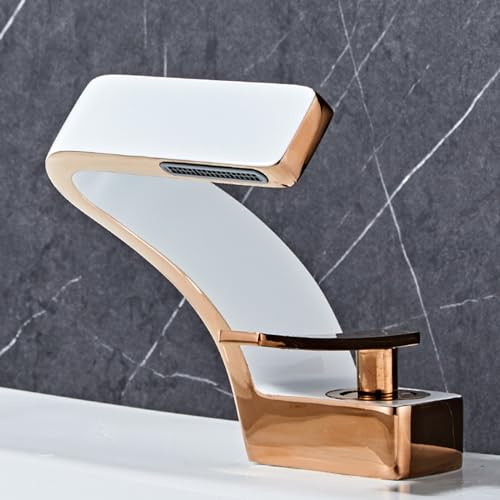 YCVAWEOD Badezimmer Leitungswasserfall Basin Haken Mixer Badewaschbecken Messing Single Hebel Badewaschbecken Wasserhacker Mixer Chrom LWX von YCVAWEOD