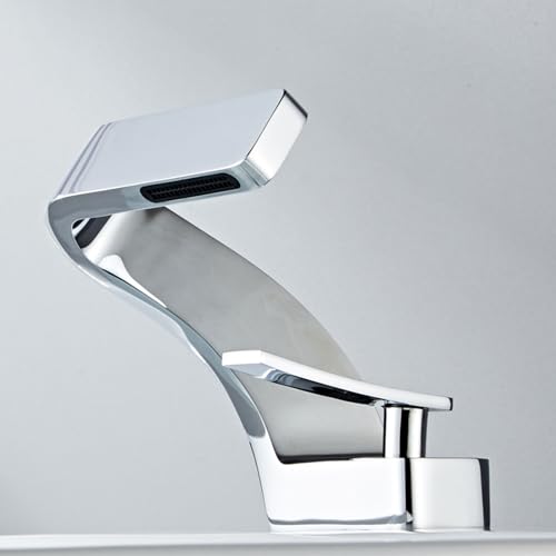 Badezimmer Leitungswasserfall Basin Haken Mixer Badewaschbecken Messing Single Hebel Badewaschbecken Wasserhacker Mixer Chrom LWX von YCVAWEOD