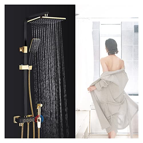 Badezimmer Luxus Regenmixer Dusche Kombination Set Niederschlag Duschkopf Hand gehalten Duschkopf, Höhe/Winkel verstellbar LWX von YCVAWEOD