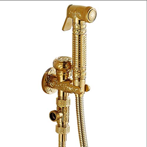 Badezimmer Messing Gold Bidet Wasserhahn Toilette Bidet Duschset Tragbares Bidet Spray mit Messinghalter und 1,5 m Schlauchhand gehaltenes Bidet Muslim Toilette Shattaf LWX Badezimmer Messing Gold Bidet Wasserhahn Toilette Bidet Duschset Tragbares Bidet Spray mit Messinghalter und 1,5 m Schlauchhand gehaltenes Bidet Muslim Toilette Shattaf LWX von YCVAWEOD