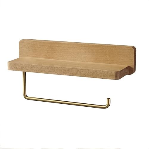 Badezimmerpackte Handtuch Rack Toilettenpapierhalter Holz Toilettenpapierhalter Handtuch Rack STOME BADEL TEILHALTER Shampoo STAUER STADE Badezimmerzubehör (Buche L) LWX von YCVAWEOD
