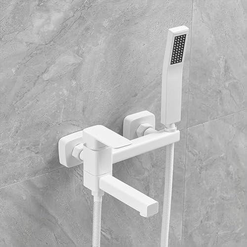 Badmixer Tippen Sie mit Handdusche Messing Wandmontierter Duver Duschmixer Tipp (B) LWX von YCVAWEOD