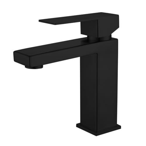 YCVAWEOD Basin Taps Bad Basin Basin Tap Modern Edelstahl Einer Hebel Badezimmer Waschbeckenmixer Wasserhahn, heißes/kaltes Wasser, mit britischen Standardschläuchen, Schwarz, schwarz LWX YCVAWEOD Basin Taps Bad Basin Basin Tap Modern Edelstahl Einer Hebel Badezimmer Waschbeckenmixer Wasserhahn, heißes/kaltes Wasser, mit britischen Standardschläuchen, Schwarz, schwarz LWX von YCVAWEOD