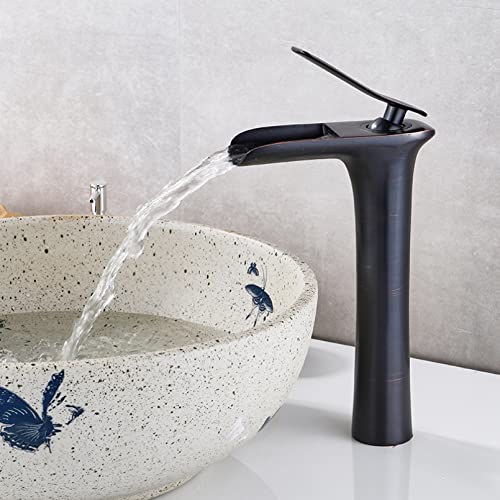 YCVAWEOD Becken Wasserhahn Messingmixer Heißer Kaltmixer Becken Klopfen Weiß/Chrom/Schwarz/Antike Badezimmer Wasserfallarmaturen Wasserhähne LWX von YCVAWEOD