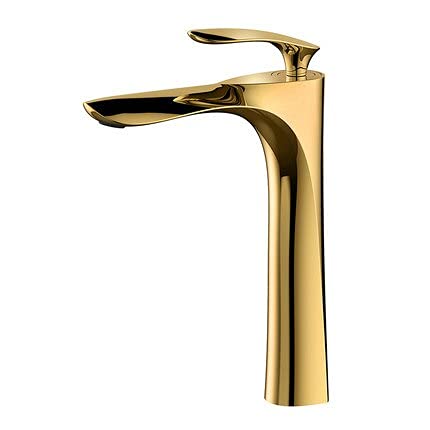 YCVAWEOD Beckenarmaturen Heiße und kalte Kurzspüle Mixer Badezimmer Basin Tap Messing Gold/Chrom/rot/schwarzes Badezimmer Wasserhahn Kran Waschbecken Wasserhahn (Weißchrom groß) LWX von YCVAWEOD