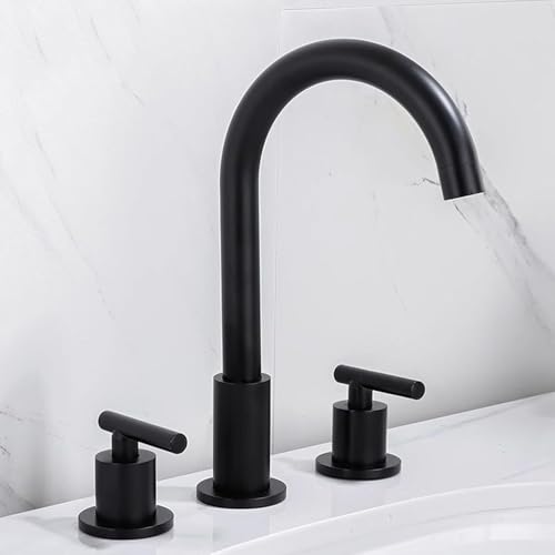 Beckenmischer Tippen Sie auf 3 Loch Waschbecken Haken Doppelgriff Basin Tippen Sie für Badezimmer Heiße Kälte 360 ​​° Drehauslauf schwarz in China Made Made in China LWX von YCVAWEOD