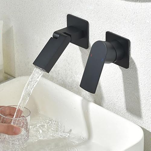 Beckenmischer Tippwand montiertes Becken Hahn für Badezimmer Wasserfall Ein Hebel Bad Waschbecken Haken Heißes kaltes Wasser Schwarz Made in China LWX Beckenmischer Tippwand montiertes Becken Hahn für Badezimmer Wasserfall Ein Hebel Bad Waschbecken Haken Heißes kaltes Wasser Schwarz Made in China LWX von YCVAWEOD