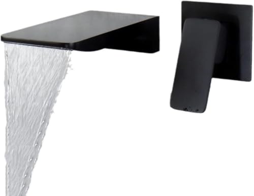 Beckenmixer Tap Bad Waschbecken Haken Wandmontage Wasserfall Bad Waschbecken Tap Ein Hebel Messing Schwarz in China Made Made in China LWX von YCVAWEOD