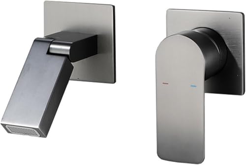 YCVAWEOD Beckenmixer Tippwand montiertes Becken Hahn für Badezimmer Wasserfall Waschbecken Zapfhack LWX von YCVAWEOD