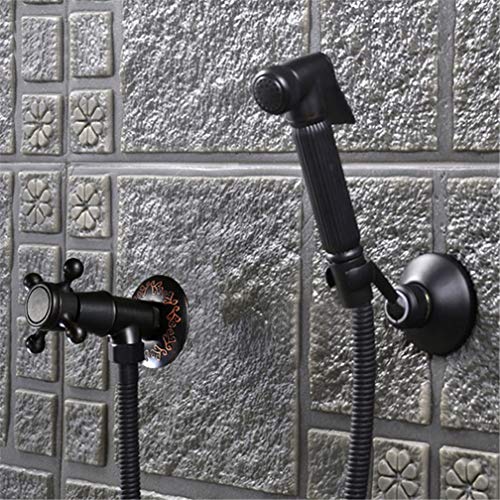 Bidet Wasserhähne Schwarzes Messing Kaltwasser Toiletten Ecke Ventil Handheld Hygienische Duschkopf Analreinigungsarsch Bidet Dusche Shattaf Muslim Dusch Bidet, Set LWX Bidet Wasserhähne Schwarzes Messing Kaltwasser Toiletten Ecke Ventil Handheld Hygienische Duschkopf Analreinigungsarsch Bidet Dusche Shattaf Muslim Dusch Bidet, Set LWX von YCVAWEOD