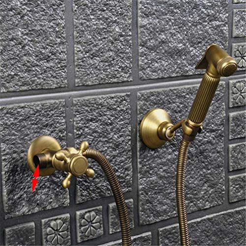 Bidet -Wasserhähne Wand Muslim Schwarz kaltes Messing Wasser Toilette Eckventil Handheld Hygienic Duschkopf Analreinigungsarsch Bidet Dusche Shattaf, Bidet -Wasserhahn Set a LWX von YCVAWEOD