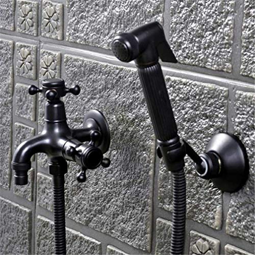 Bidet -Wasserhähne Wand Muslim Schwarz kaltes Messing Wasser Toilette Eckventil Handheld Hygienic Duschkopf Analreinigungsarsch Bidet Dusche Shattaf, Bidet -Wasserhahn Set a LWX Bidet -Wasserhähne Wand Muslim Schwarz kaltes Messing Wasser Toilette Eckventil Handheld Hygienic Duschkopf Analreinigungsarsch Bidet Dusche Shattaf, Bidet -Wasserhahn Set a LWX von YCVAWEOD