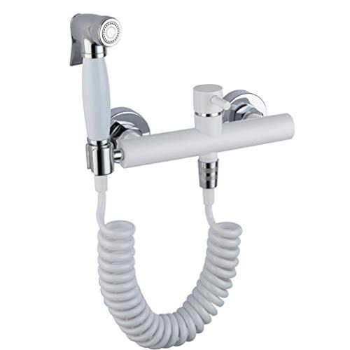 Bidet Wasserhahn Set heißer und kalt weißer Chrom -Toiletten -Eck -Ventil Hand gehalten hygienisch Duschkopf Analreinigung Arsch Bidet Dusche Shattaf LWX Bidet Wasserhahn Set heißer und kalt weißer Chrom -Toiletten -Eck -Ventil Hand gehalten hygienisch Duschkopf Analreinigung Arsch Bidet Dusche Shattaf LWX von YCVAWEOD
