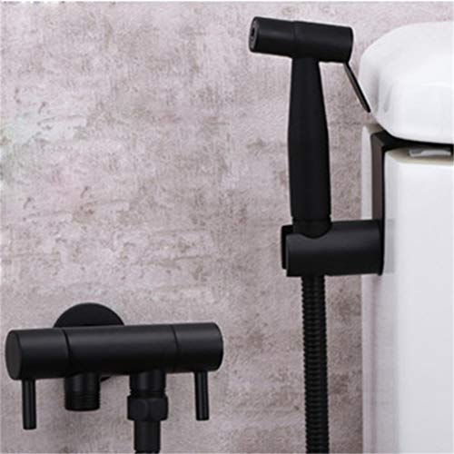 Bidet Wasserhahn muslimische Toilette Shattaf Messing Schwarz nur kalte Toiletten -Eck -Ventil Handheld Hygienic Duschkopf Waschauto Haustier Sprühgerät Airbrush -Hahn, Set 2 LWX Bidet Wasserhahn muslimische Toilette Shattaf Messing Schwarz nur kalte Toiletten -Eck -Ventil Handheld Hygienic Duschkopf Waschauto Haustier Sprühgerät Airbrush -Hahn, Set 2 LWX von YCVAWEOD
