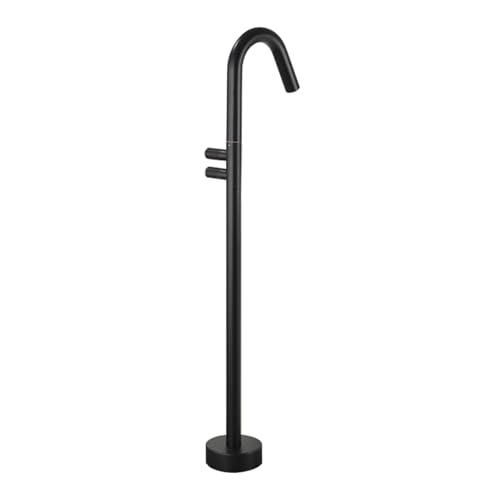 Bodenhaltiger Bad Tap 360 ° drehbarer heißer und kalter Badmixer Haken Messing Black Black LWX von YCVAWEOD
