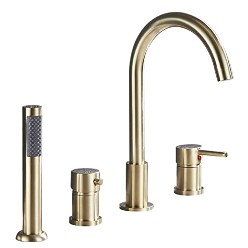 YCVAWEOD Deck montiert 4 Tap -Loch -Bad -Duschmischer Tippen und Duschkit Heiße und kalte Eingriff Badewanne Mixer mit Ausziehen von Handheld -Dusche für Badezimmer Badmixer Tap Black + Chrom LWX YCVAWEOD Deck montiert 4 Tap -Loch -Bad -Duschmischer Tippen und Duschkit Heiße und kalte Eingriff Badewanne Mixer mit Ausziehen von Handheld -Dusche für Badezimmer Badmixer Tap Black + Chrom LWX von YCVAWEOD