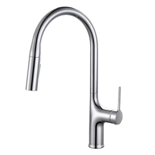 Deck montiertem Kiten -Wasserhahn ausziehen Mixer Tap Messing zwei Funktionen ein Griff Heißer und kaltes Wasserkran aus LWX von YCVAWEOD
