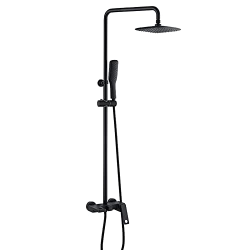 Duscharmatur -Set mattes schwarz, dreifache Duschsystem, Niederschlagsduschkopf mit Handsprühgerät und Wannenauslauf, Wandmontage Badewanne Wasserhahn Set LWX Duscharmatur -Set mattes schwarz, dreifache Duschsystem, Niederschlagsduschkopf mit Handsprühgerät und Wannenauslauf, Wandmontage Badewanne Wasserhahn Set LWX von YCVAWEOD