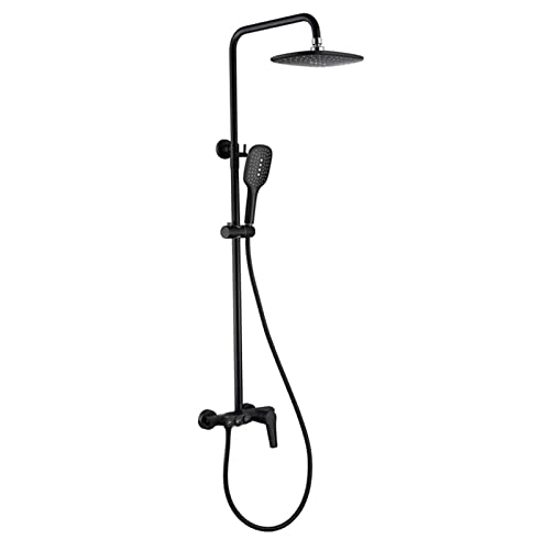 YCVAWEOD Duscharmaturen Sets komplett für Badezimmer, hohe Fluss Duschsystem mit Regenduschkopf und Handheld -Dusche, wandmontierte Regenmixer Dusche FA LWX von YCVAWEOD