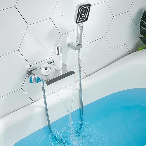 YCVAWEOD Duschmischer Haken mit der Wandmontage Wasserfallmixer Bad Taps Bad Mixer Handheld Duschmischer Tap Gun Grey Grau LWX von YCVAWEOD