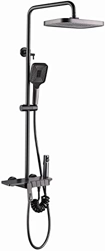 Duschsystem, 10 "Duscharmaturen -Set -Wand -Dusch -Dusch -Kombination Set 4 Funktionen Regenmixer Combo Set mit Wasserfall Wanne Spout, Regenduschkopf, Handschuhe, Bidet Sprayer, Chrom LWX von YCVAWEOD