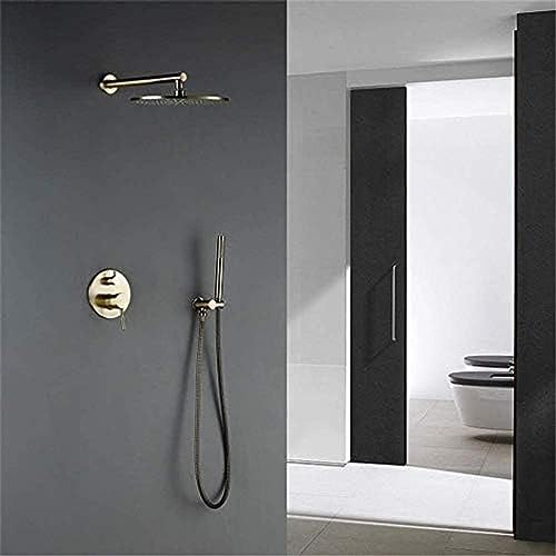 Duschsystem Feste Messing Duscharmaturen Set Badezimmer Kreis Wasserhahn Gold Handdusche Duty Mixer Batterie Golden Hand Duschbrohung Garnitur-10 Zoll, 10 Zoll LWX Duschsystem Feste Messing Duscharmaturen Set Badezimmer Kreis Wasserhahn Gold Handdusche Duty Mixer Batterie Golden Hand Duschbrohung Garnitur-10 Zoll, 10 Zoll LWX von YCVAWEOD