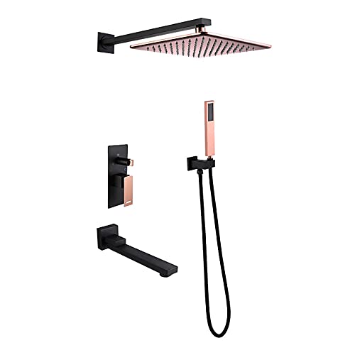 Duschsystem mit Badewanne Ausguss 10 "Quadratniederschlag Duschkopfsystem mit Handheld -Combo -Set, wandmontierter Duscharmatur -Set Komplett, Chrom, Chrom LWX Duschsystem mit Badewanne Ausguss 10 "Quadratniederschlag Duschkopfsystem mit Handheld -Combo -Set, wandmontierter Duscharmatur -Set Komplett, Chrom, Chrom LWX von YCVAWEOD