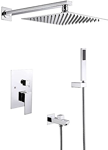 YCVAWEOD Duschsystem versteckte verstellbare Duschhahnset mit Duschkopf EIN Griff-Dusch-Set Bad mit Handdusche und Badewanne, eingebaute Schachtel LWX von YCVAWEOD