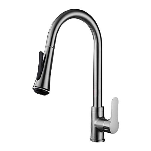 Edelstahl-Küchenarmatur mit Pull Down Sprayer 360 ° Rotation Ausziehen heißer und kalter Dual-Steuermischer-Hahn-Eingriff Eingriff mit hoher Bogen 4 Wasserauslassmodi gebürstete Küchenspüle Edelstahl-Küchenarmatur mit Pull Down Sprayer 360 ° Rotation Ausziehen heißer und kalter Dual-Steuermischer-Hahn-Eingriff Eingriff mit hoher Bogen 4 Wasserauslassmodi gebürstete Küchenspüle von YCVAWEOD