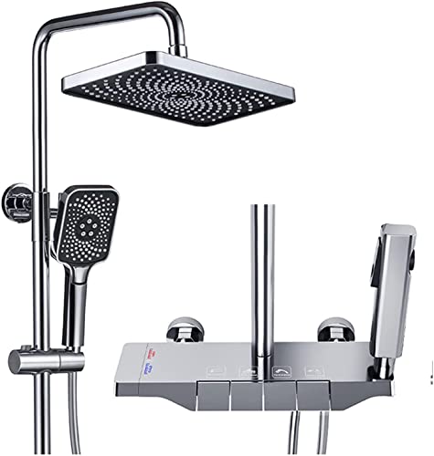 Freiliegender Duscharmatur -Set mit messing thermostatischer Ventilwand montiert Regen Duschkopf Handheld Duschwanne Ausguss & Bidet Spray U2013 Komplettes Duschsystem für ultimativen Komfort von YCVAWEOD